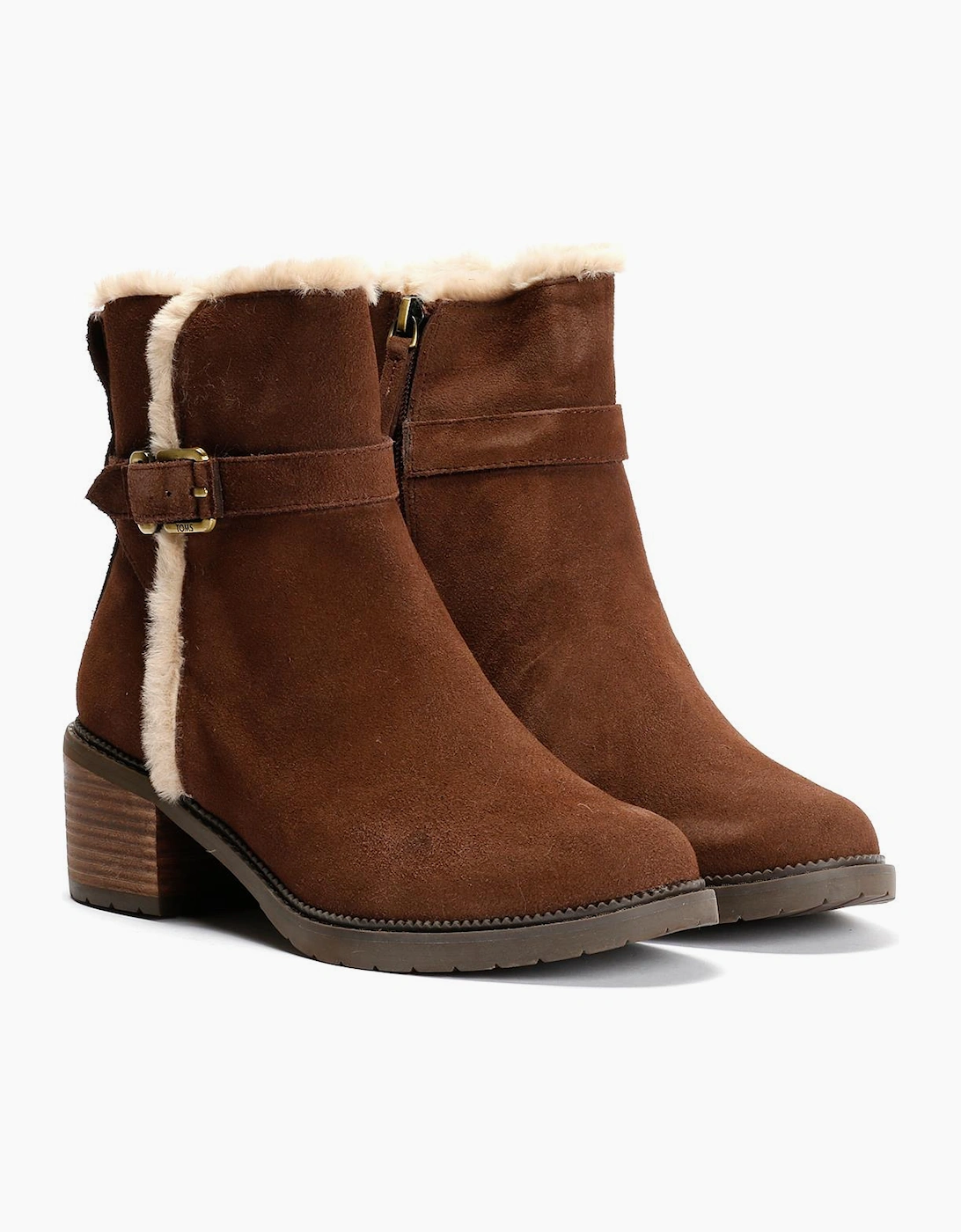 Toms Women's Brown Hailey Buckle Suede Dark Boots - Size: 7