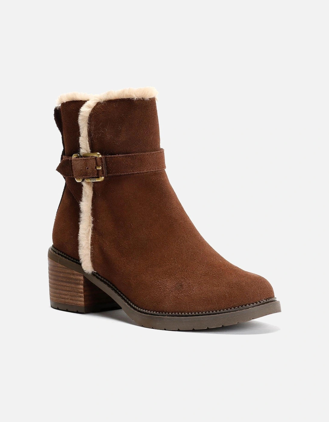 Hailey Buckle Suede Women's Dark Brown Boots