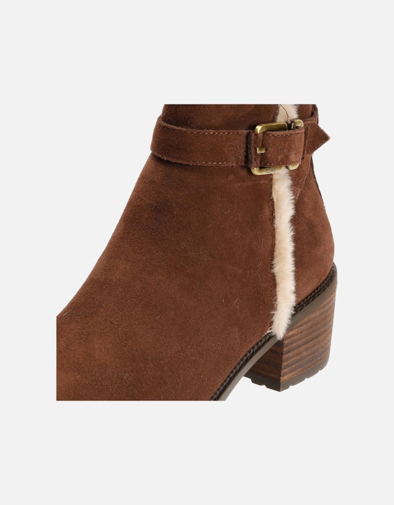 Hailey Buckle Suede Women's Dark Brown Boots