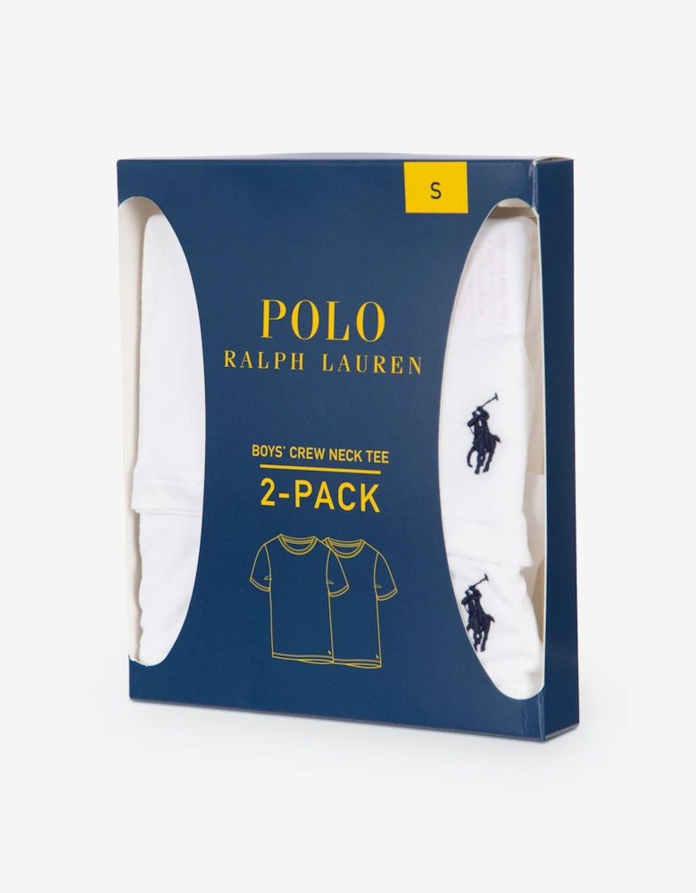 Boys 2 Pack Cotton T-Shirt Set in White