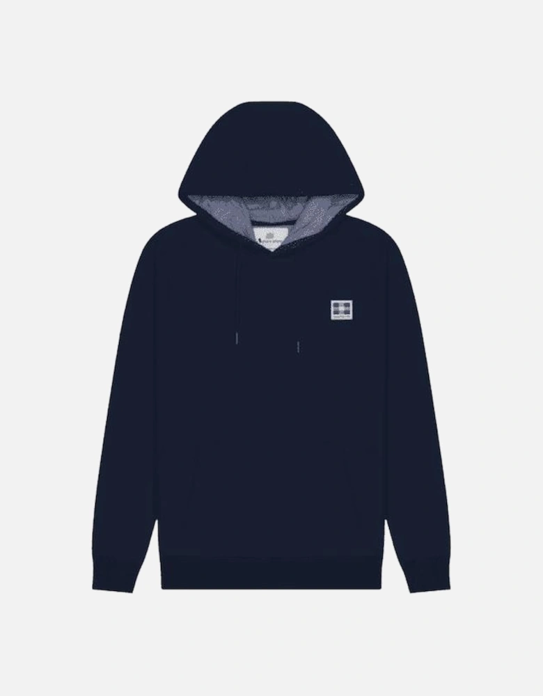 Taped Shoulder Navy Zip Hoodie