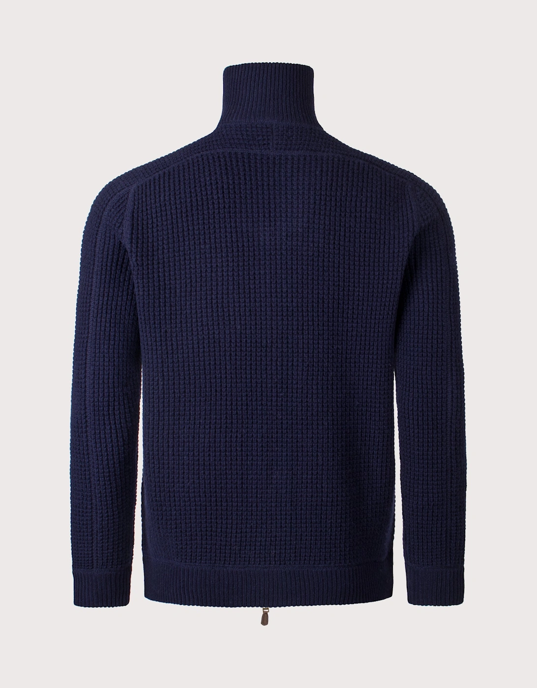 Waffle Knit Zip Through Jumper