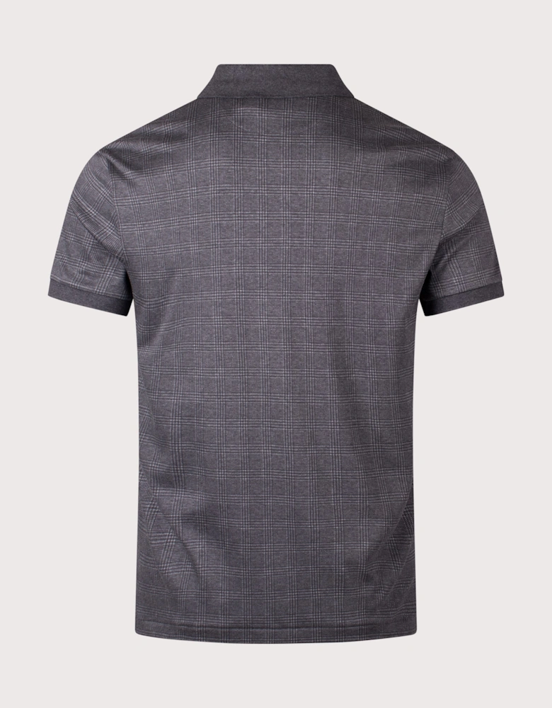 Custom Slim Fit Glen Plaid-Print Polo Shirt