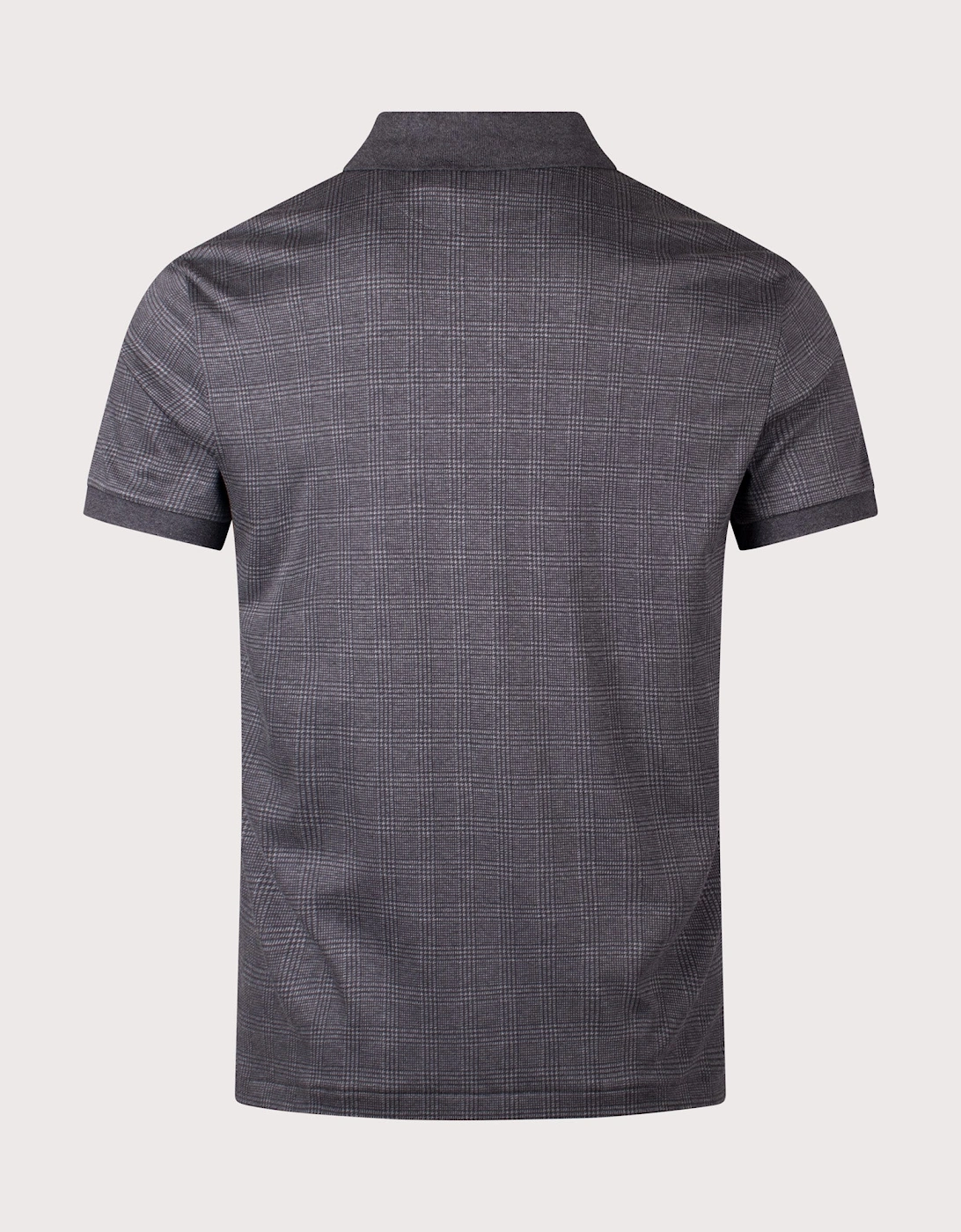 Custom Slim Fit Glen Plaid-Print Polo Shirt