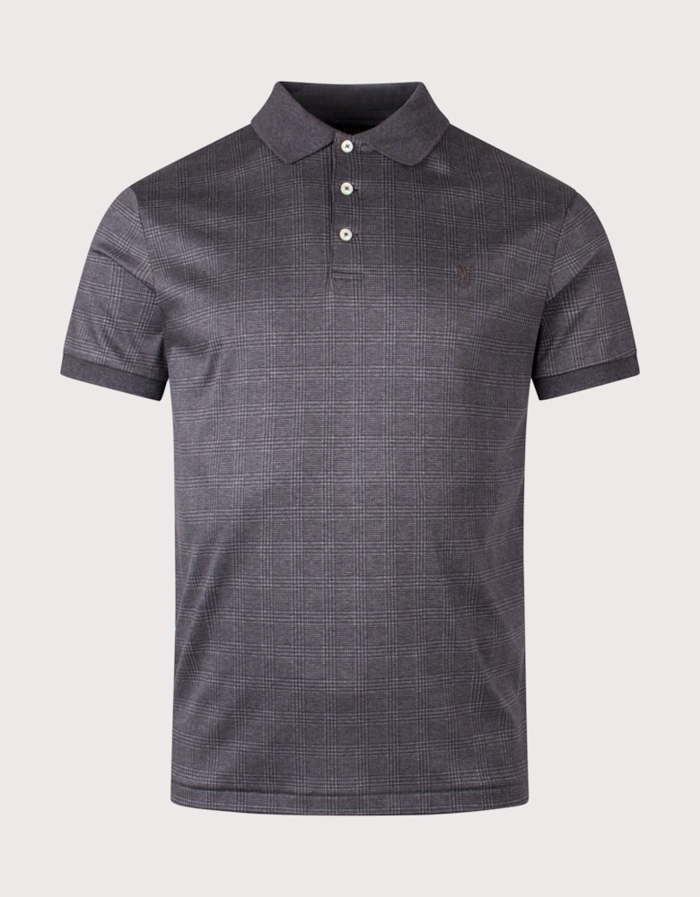 Custom Slim Fit Glen Plaid-Print Polo Shirt