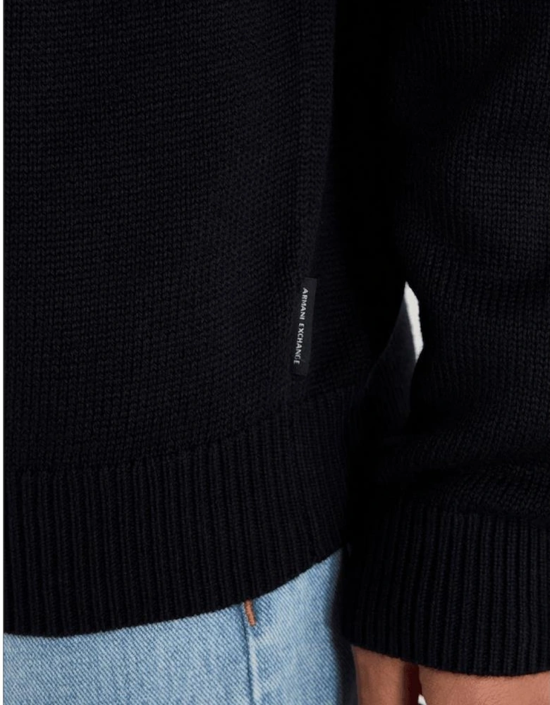 Ribbed Knit Navy Knitwear Jumper