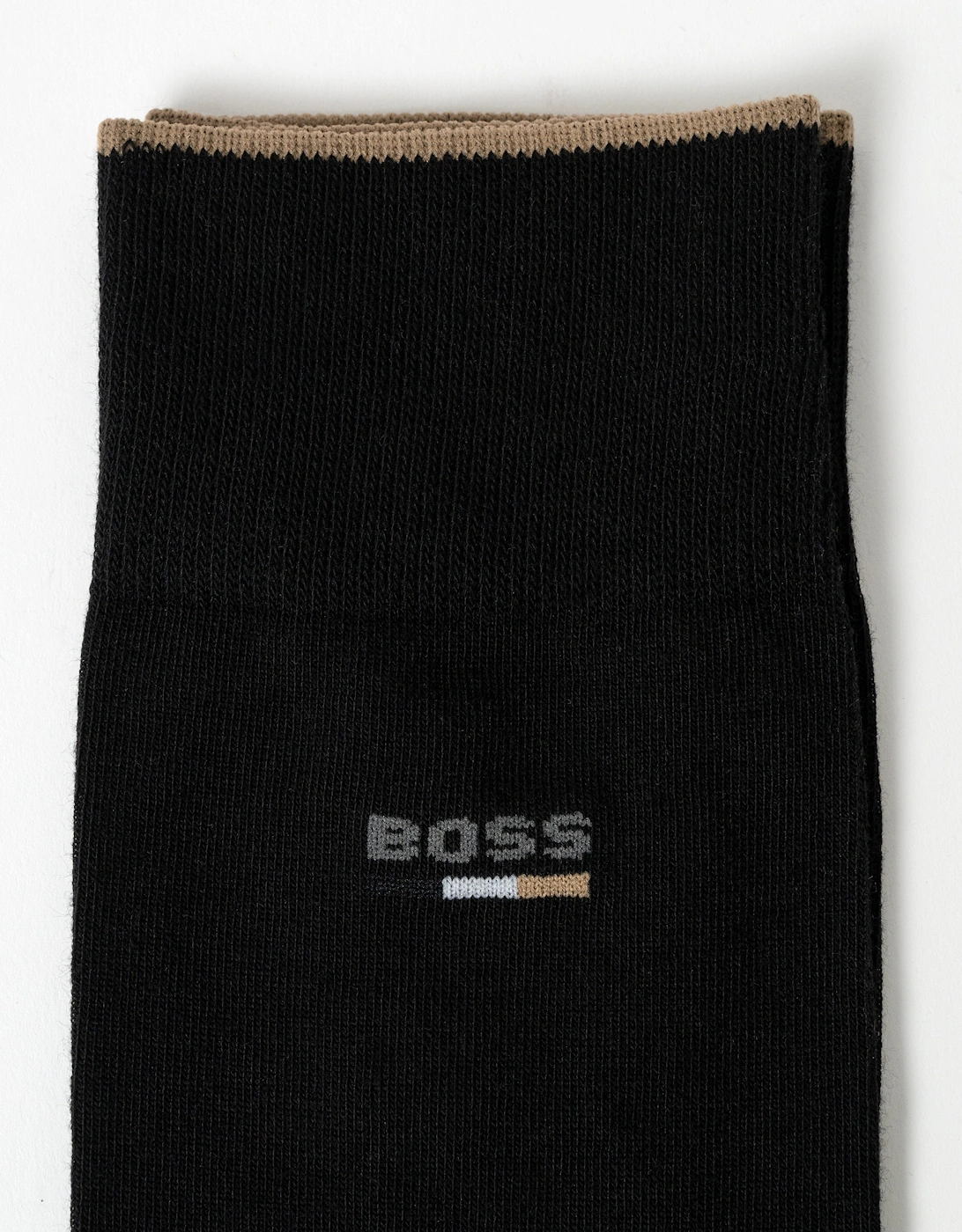 BOSS Orange Mens 2-Pack Iconic Logo Socks - Black 001