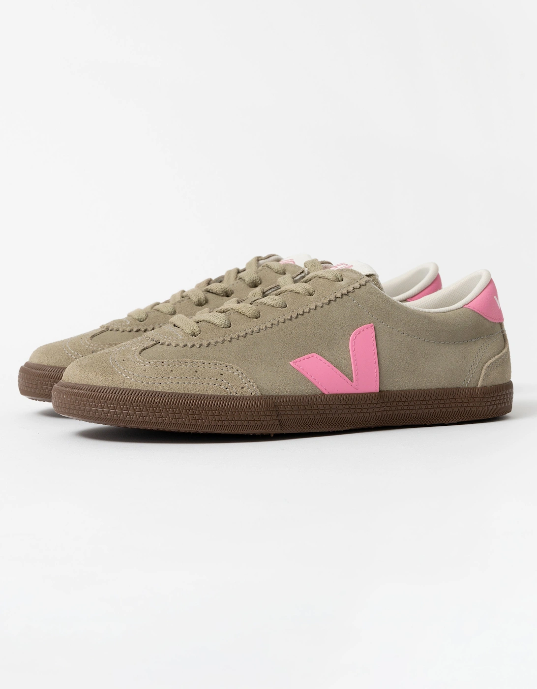 Women's Veja Volley Suede Womens Trainers - Tapue/Malibu/Bark - Tan - Size: 8