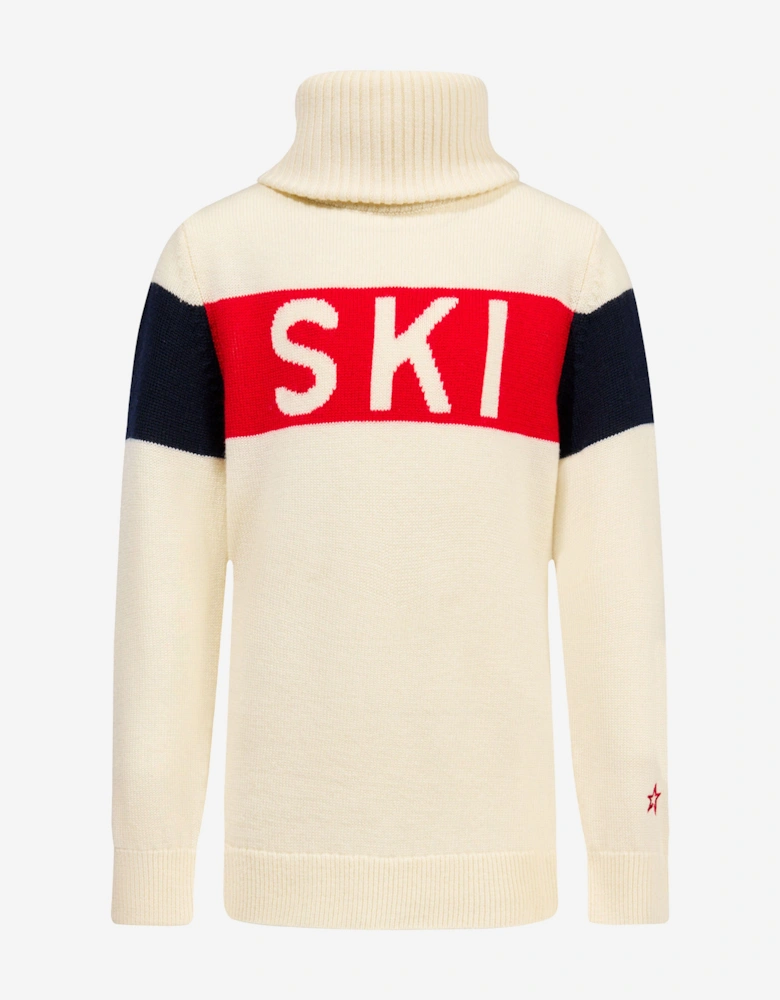 Girls Ski Turtleneck Jumper in Ivory
