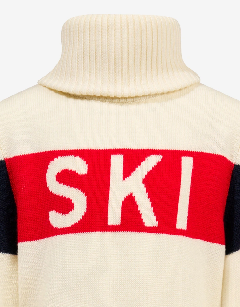 Girls Ski Turtleneck Jumper in Ivory