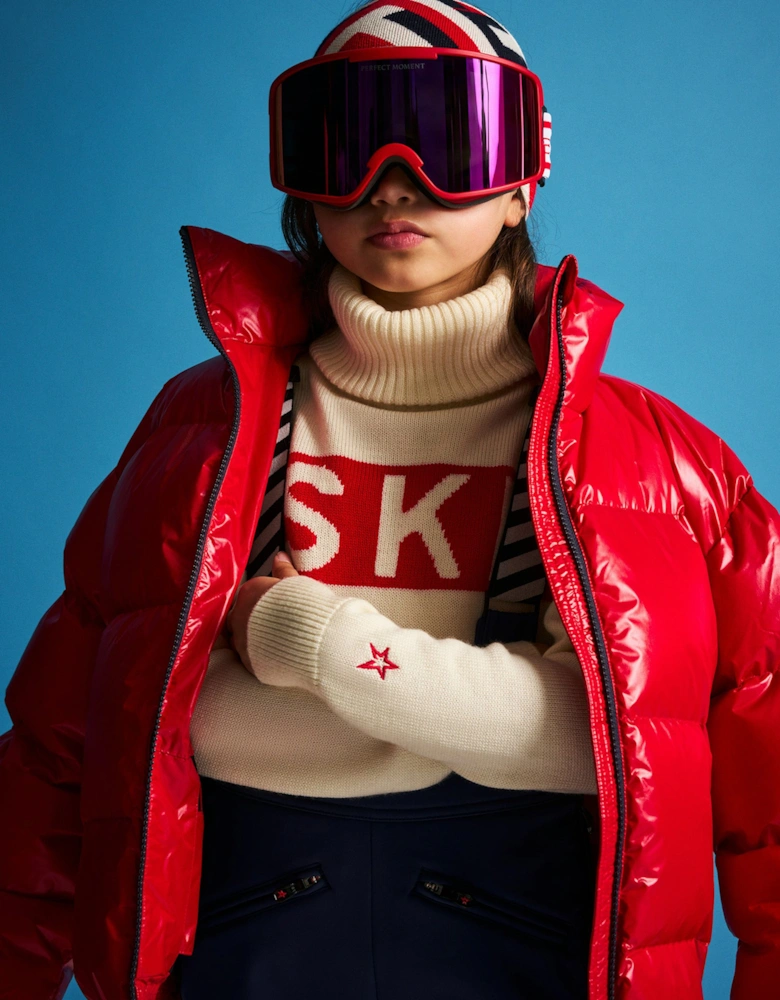 Girls Ski Turtleneck Jumper in Ivory