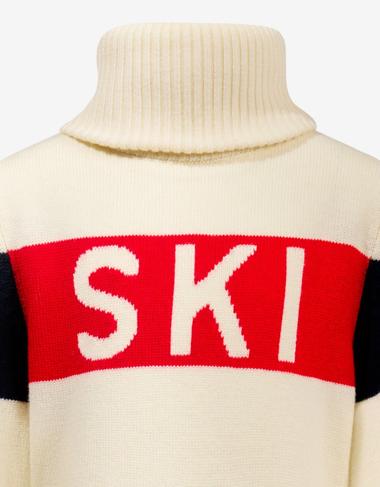 Girls Ski Turtleneck Jumper in Ivory