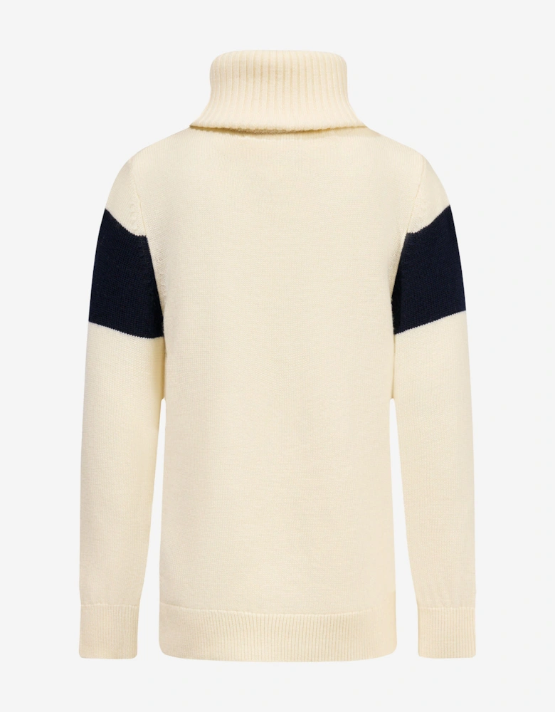 Girls Ski Turtleneck Jumper in Ivory
