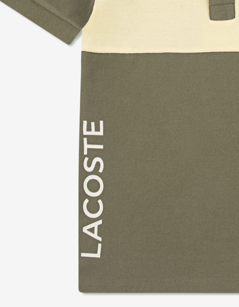 Boys Colourblock Polo Shirt in Green