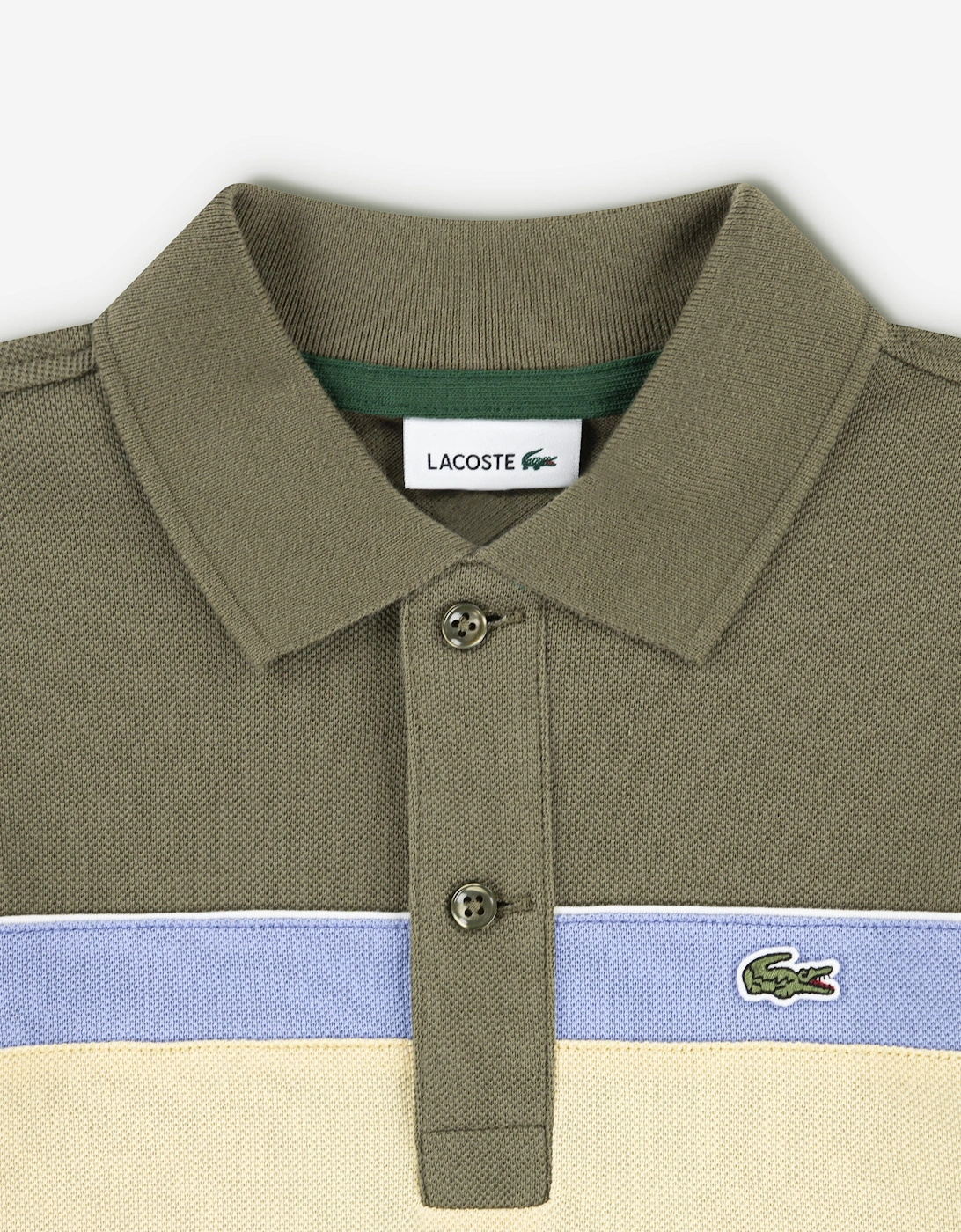 Boys Colourblock Polo Shirt in Green