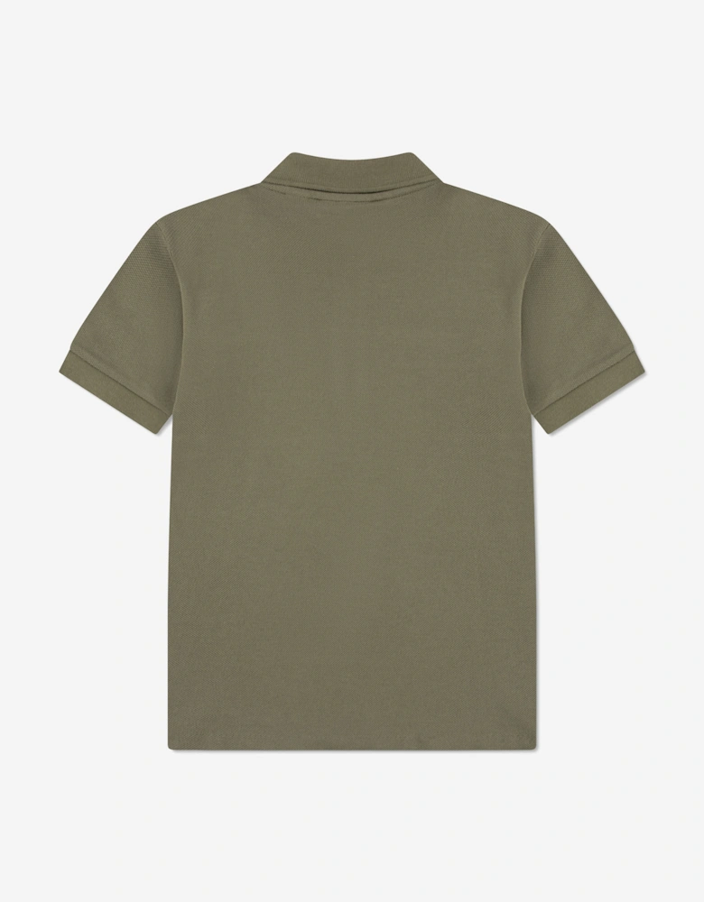Boys Colourblock Polo Shirt in Green