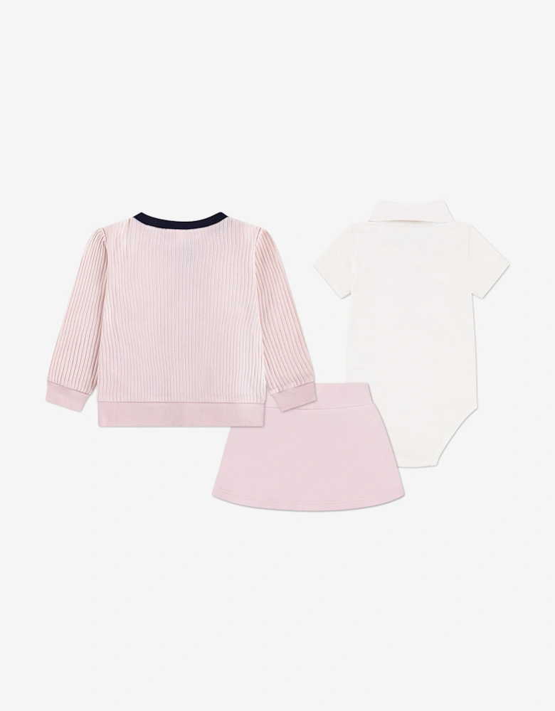 Baby Girls Mon Premier 3 Piece Skort Set in Pink