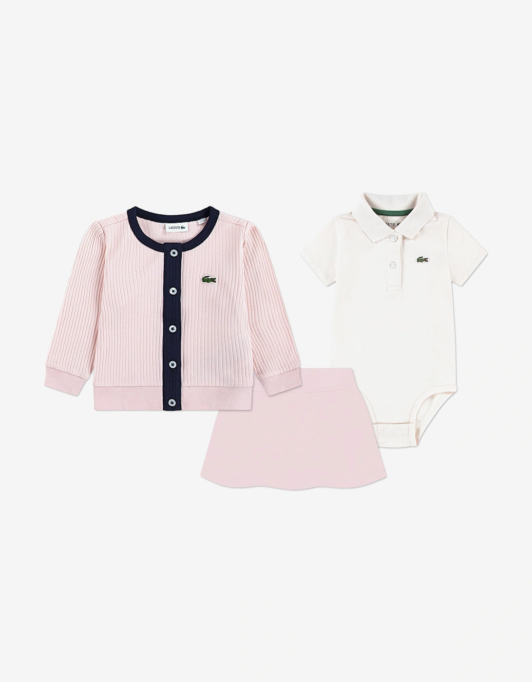 Baby Girls Mon Premier 3 Piece Skort Set in Pink, 6 of 5