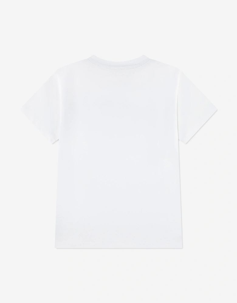 Boys Striped Logo T-Shirt in White