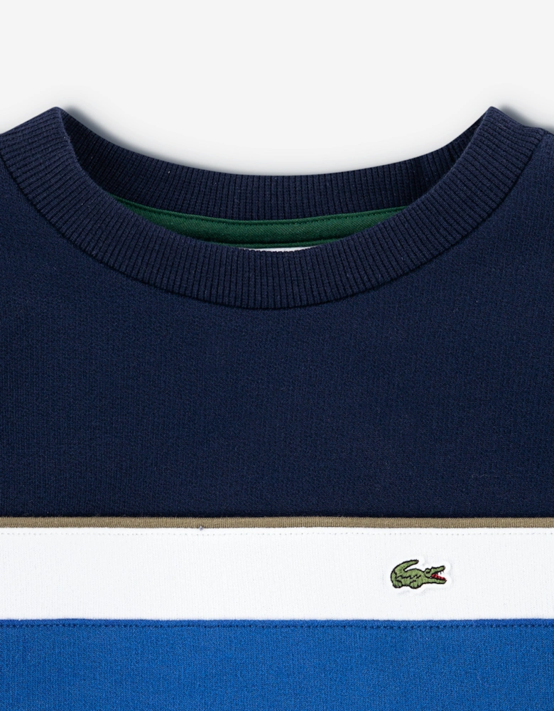 Boys Colourblock Sweatshirt in Navy