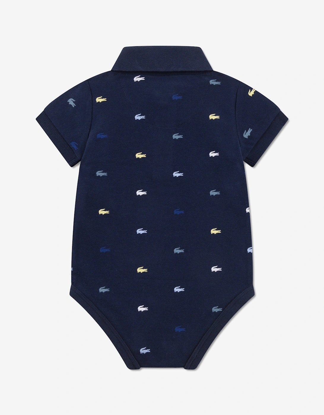 Baby Pique Polo Bodysuit in Navy