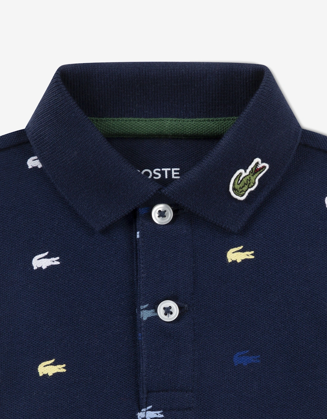 Baby Pique Polo Bodysuit in Navy