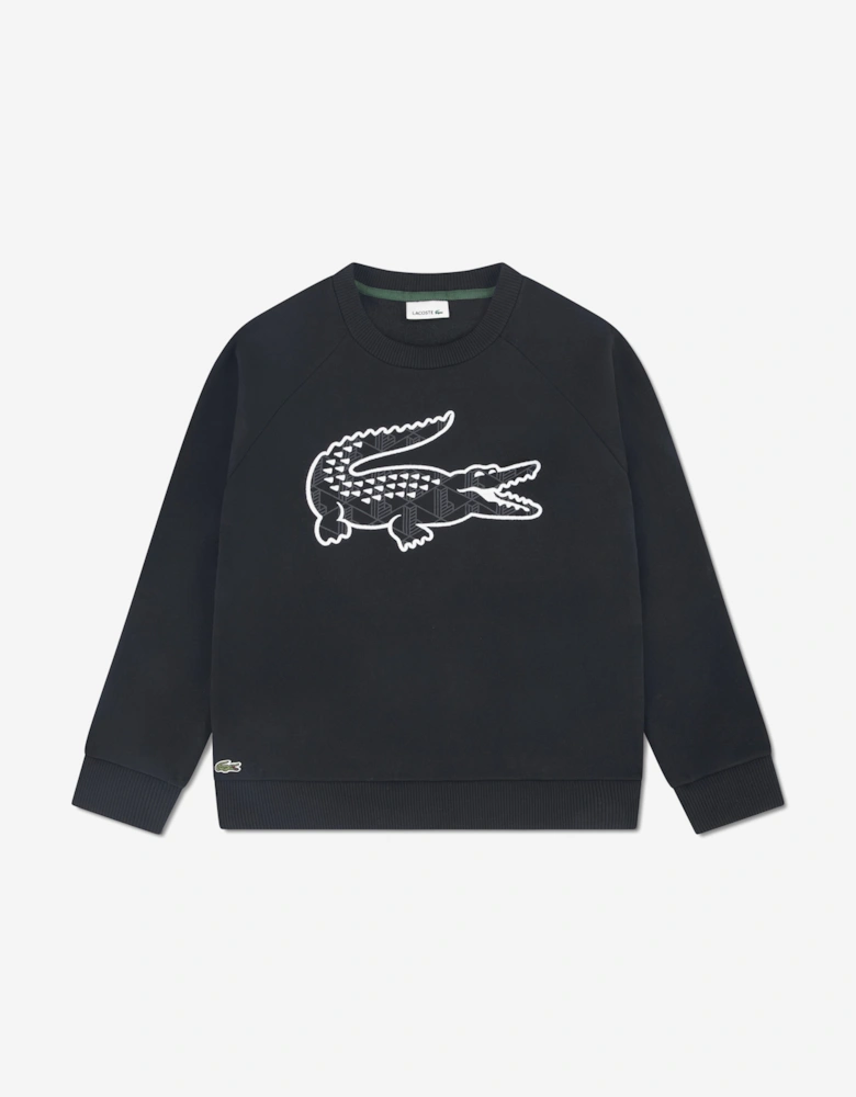 Boys Graphic Fleece Sweatshirt in Black