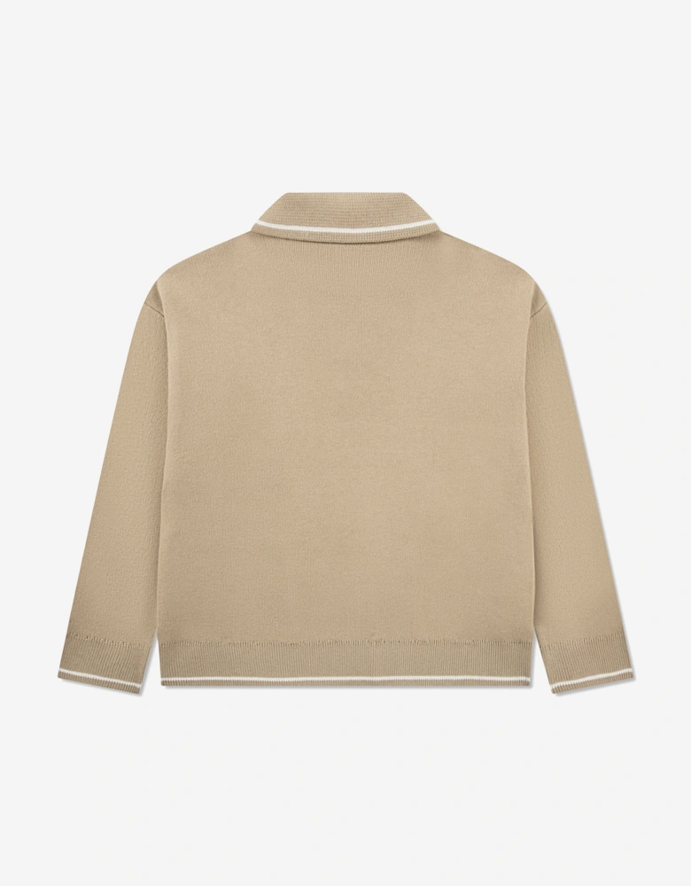 Boys Polo Jumper in Beige