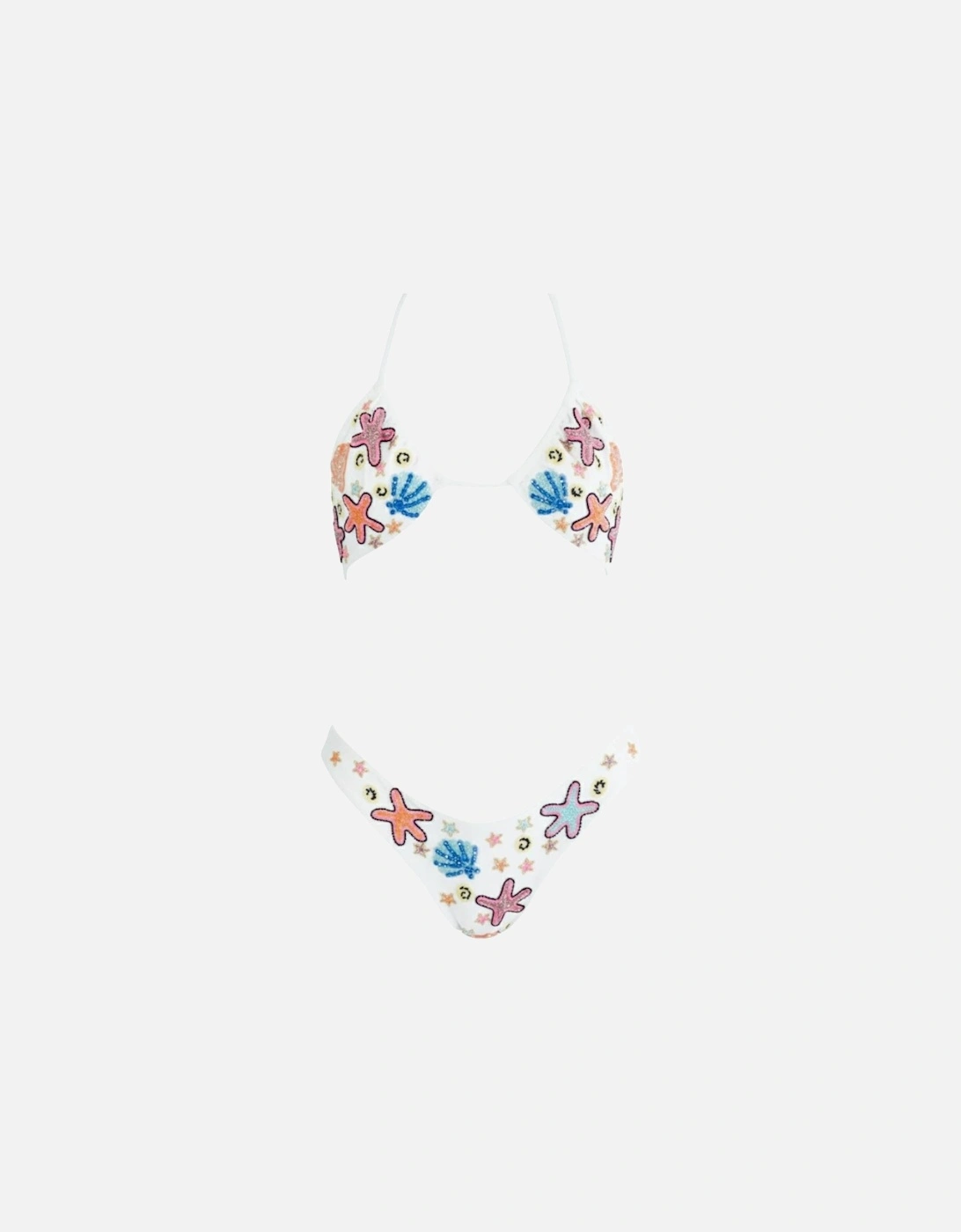 Marissa Hand Embroidered Luxe Bikini Top - White