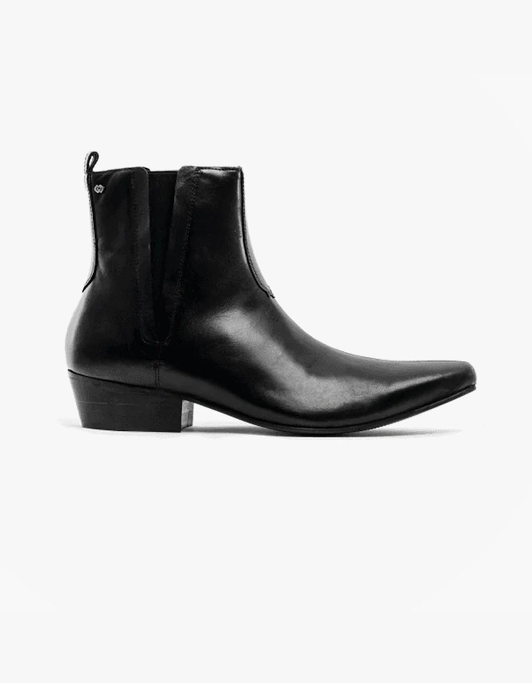 Men's Club Cubano BRUNO Mens Leather Cuban Heel Pointed Boots Black - Size: 7