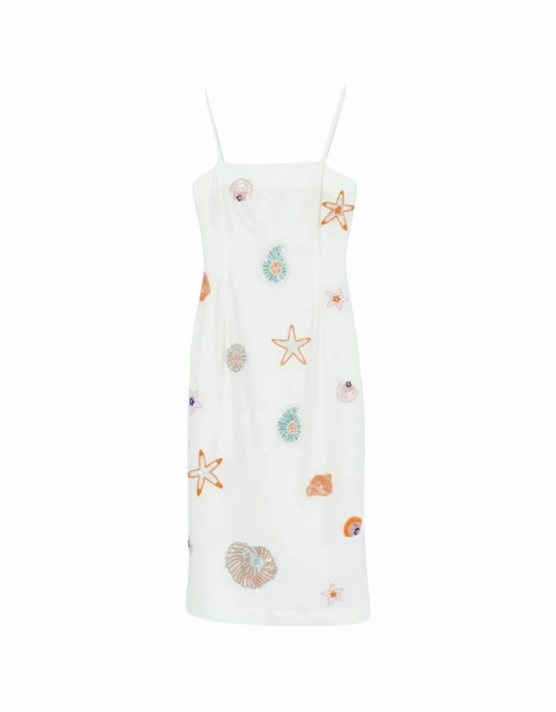 Kiara Crystal White Midi Dress