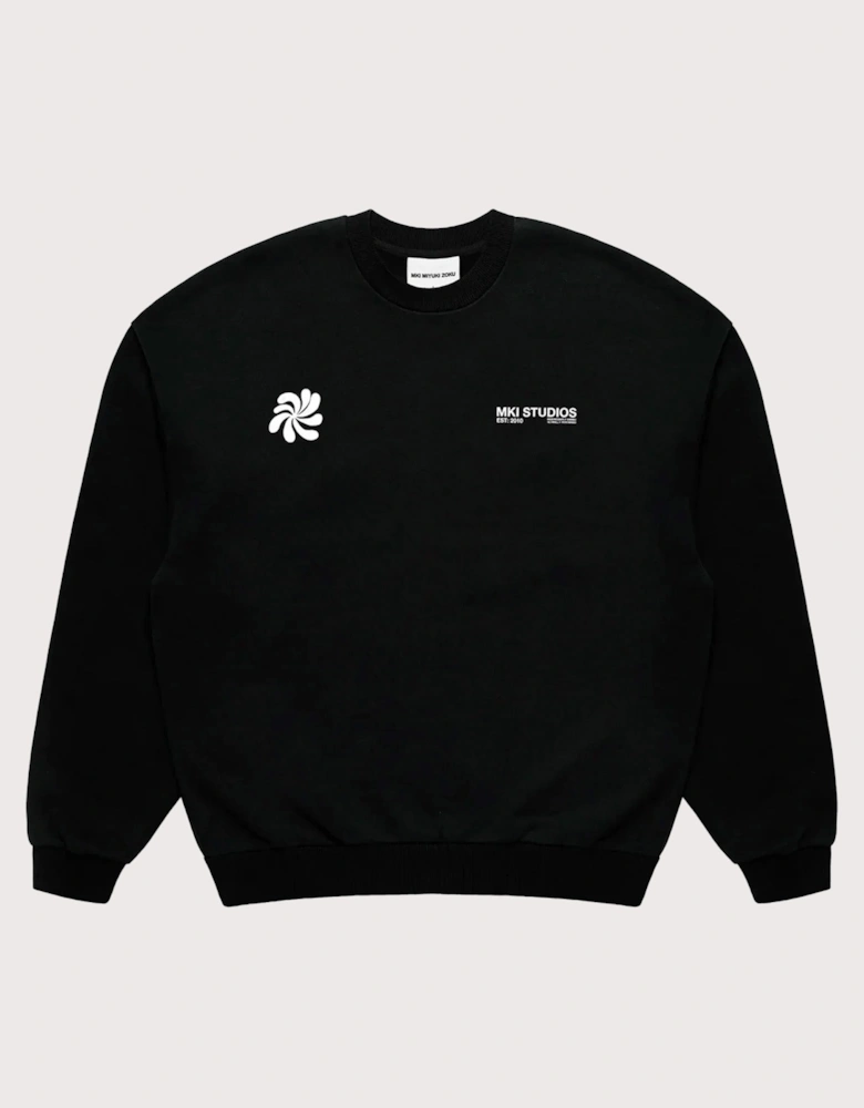 Oversized Abstract Crewneck Sweatshirt