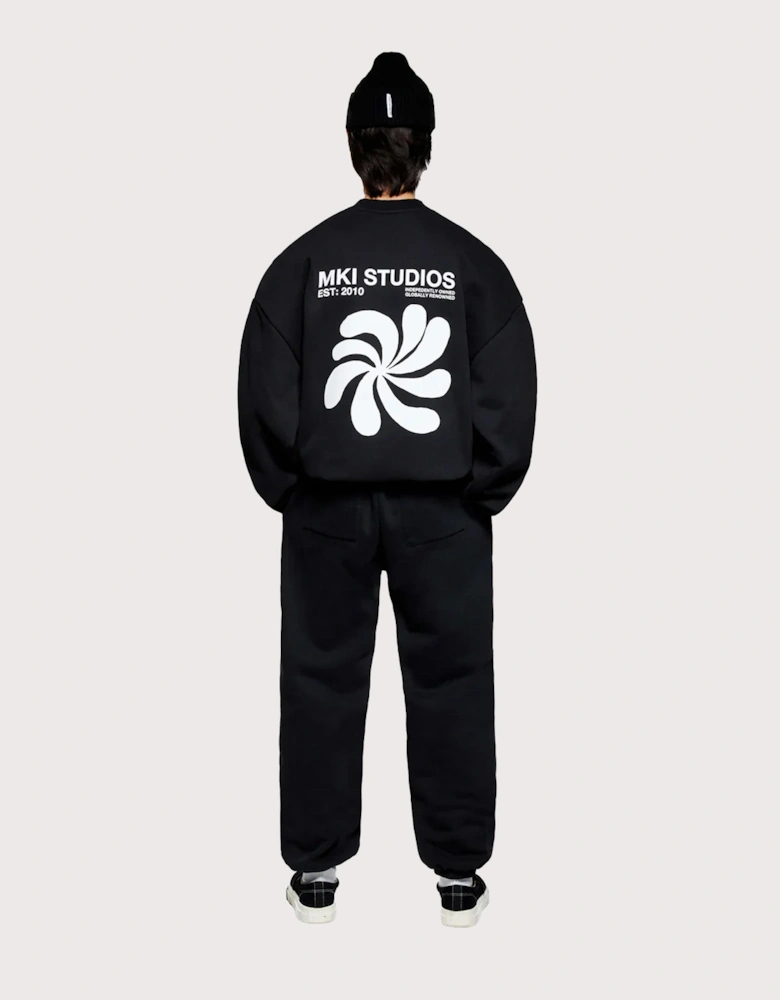 Oversized Abstract Crewneck Sweatshirt