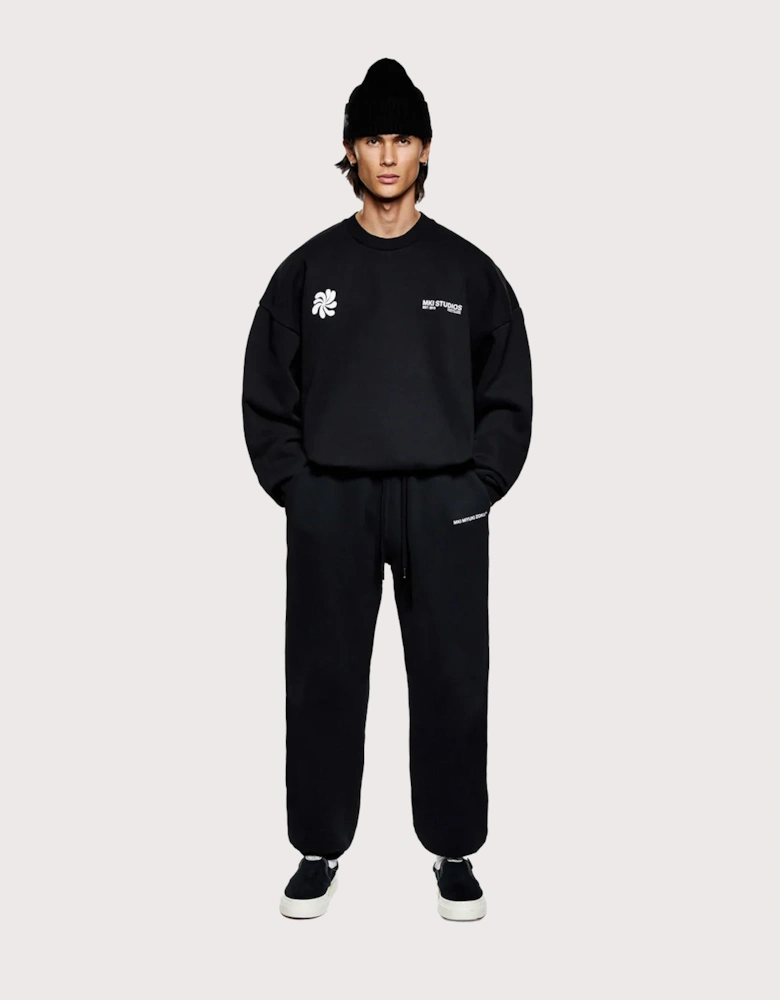 Oversized Abstract Crewneck Sweatshirt