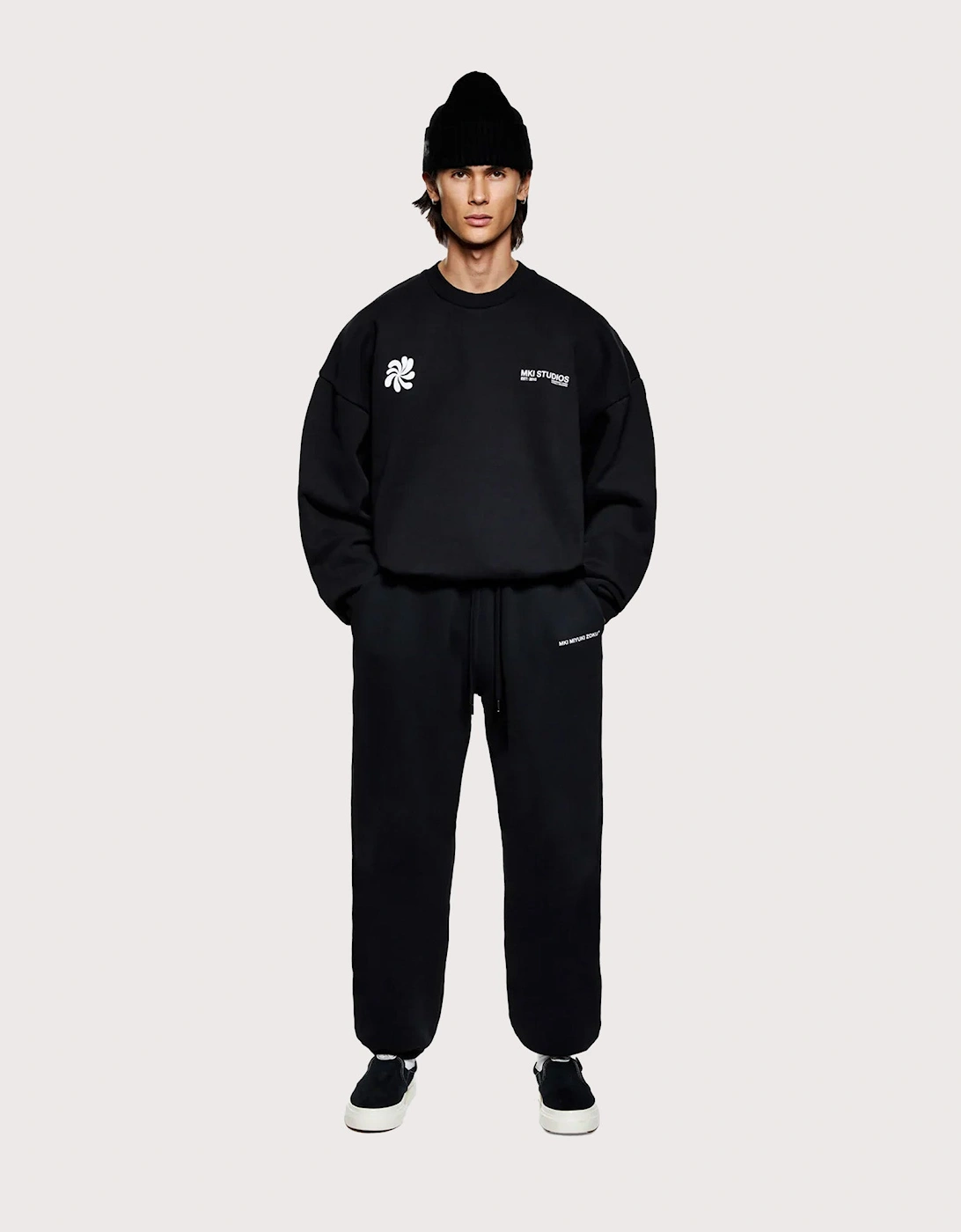 Oversized Abstract Crewneck Sweatshirt