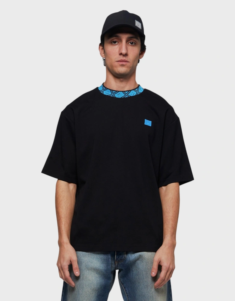 Collar Logo T Shirt Black Blue