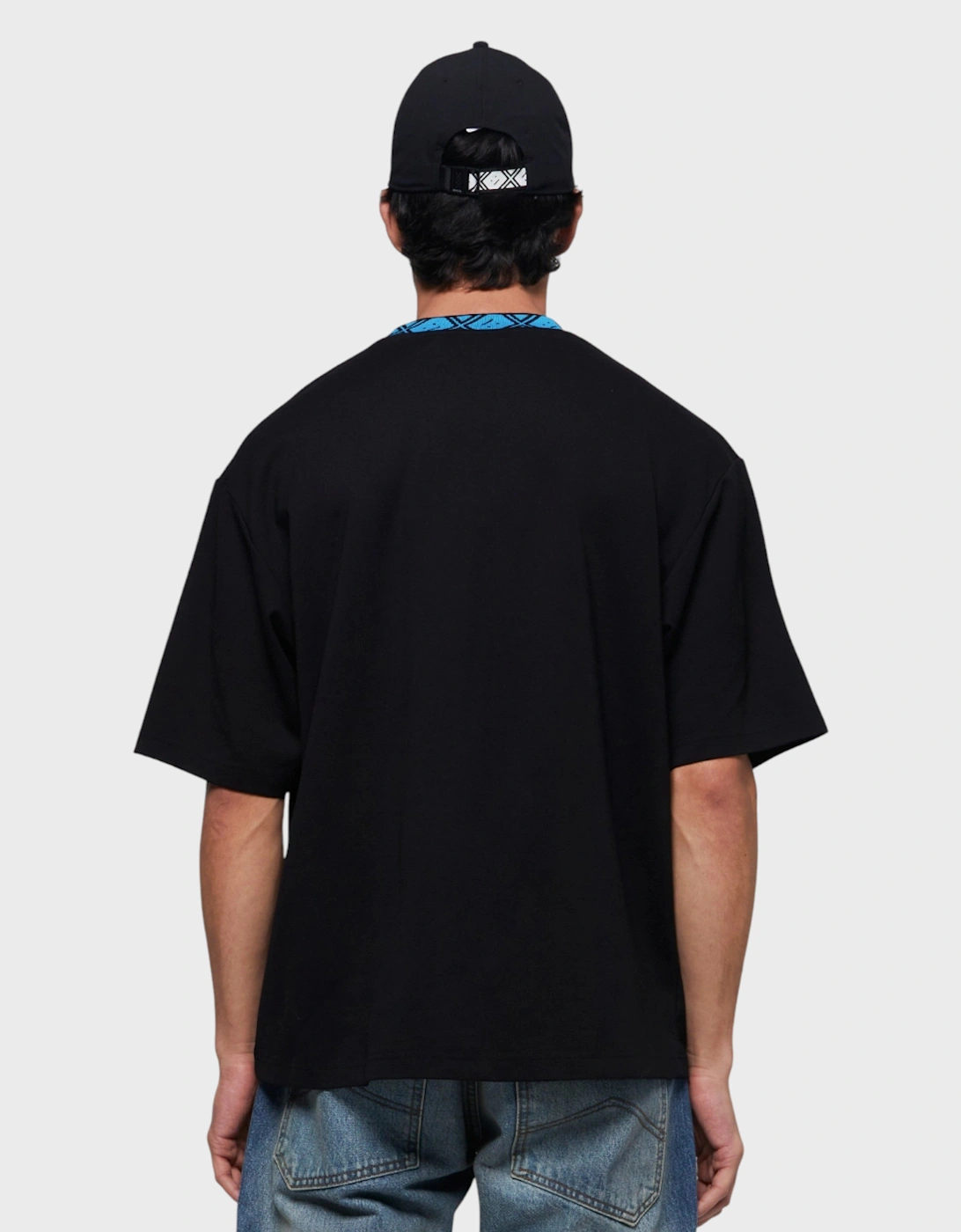 Collar Logo T Shirt Black Blue