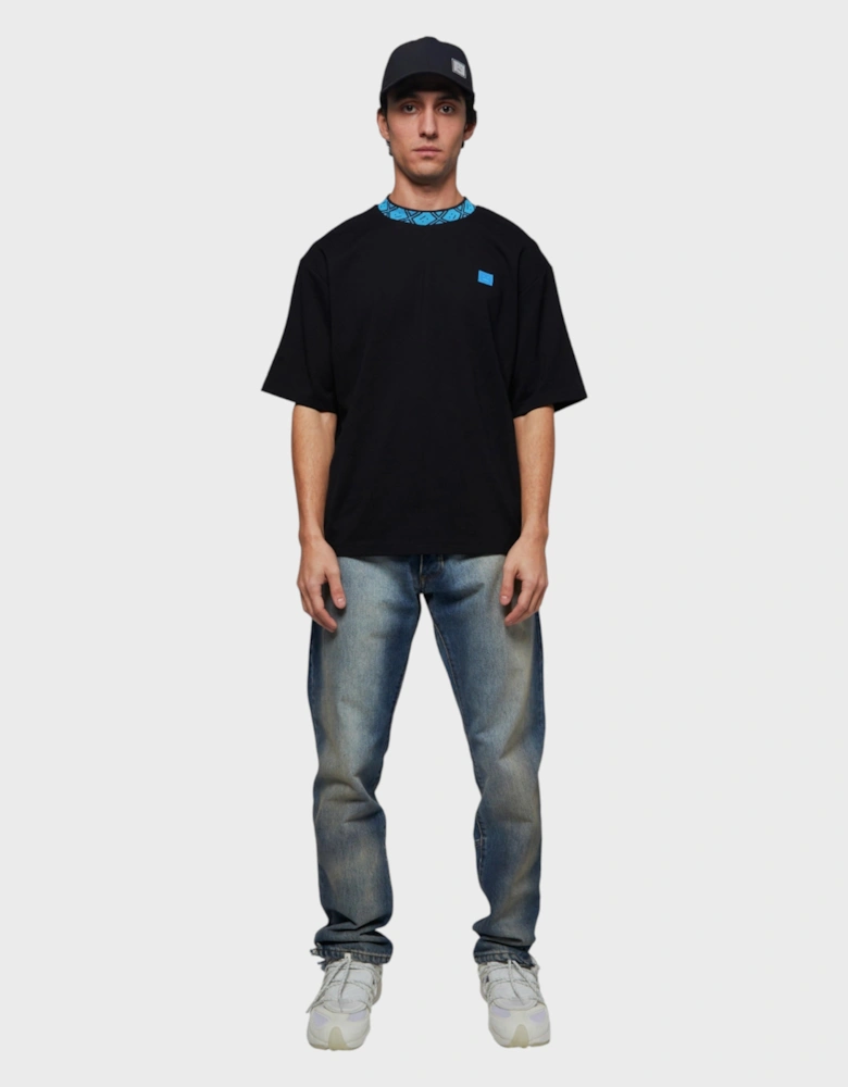 Collar Logo T Shirt Black Blue