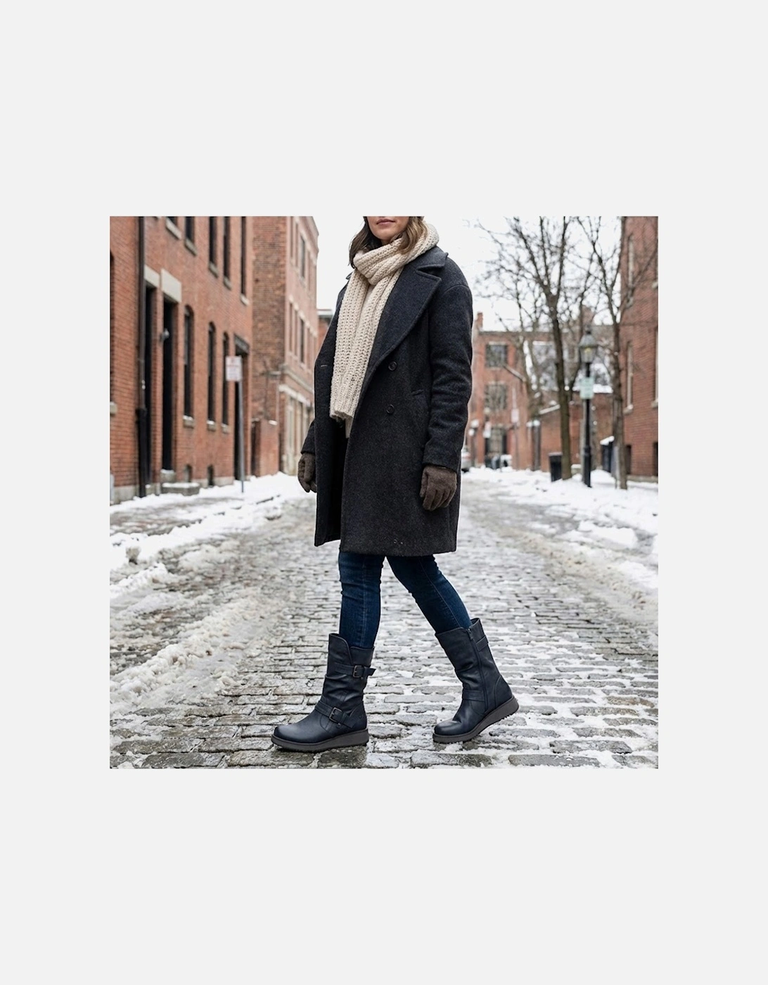 HANNAH4 Womens Mid Calf Boots Navy