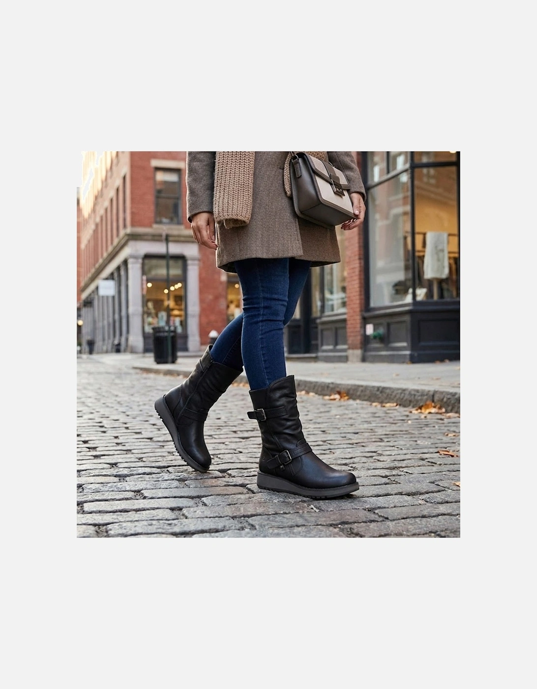 HANNAH4 Womens Mid Calf Boots Black