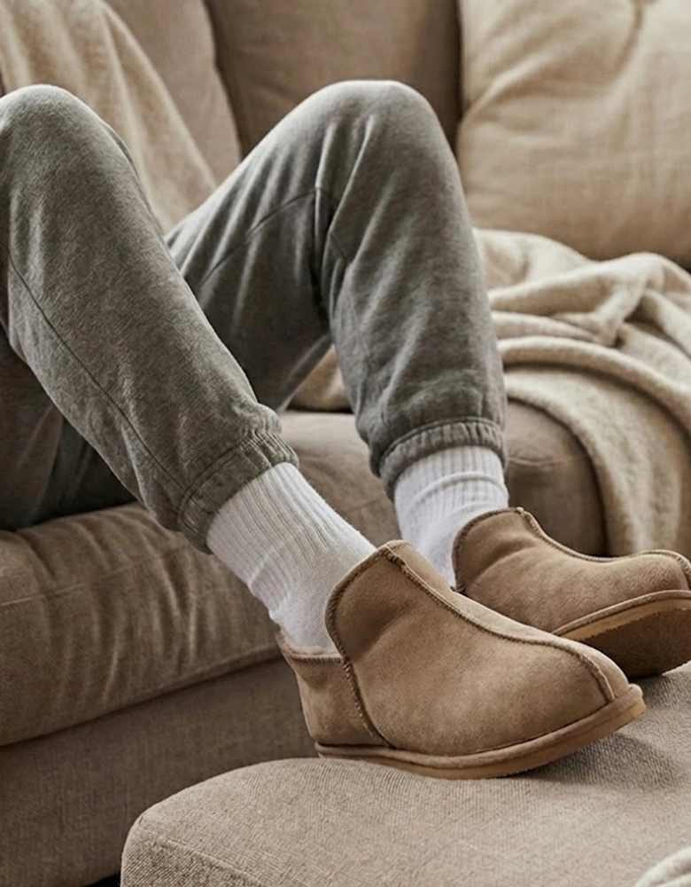 ANNIE Womens Sheepskin Slipper Boots Stone