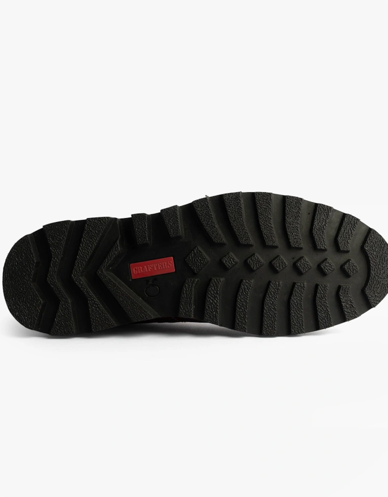 Unisex Leather Monkey Boots Wine