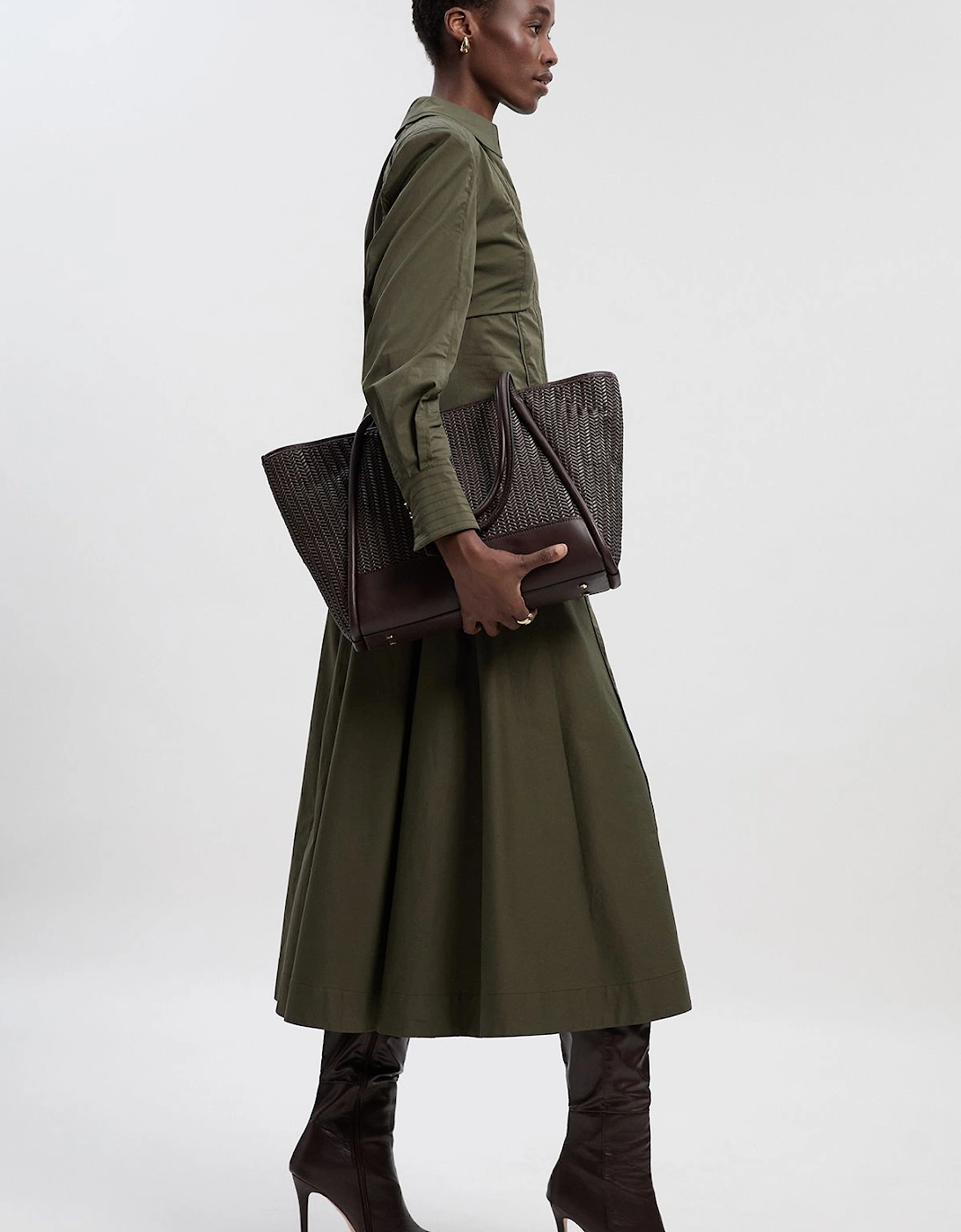 Pleated Detail Cotton Woven Maxi Skirt, 2 of 1