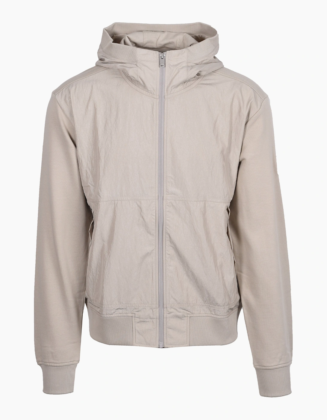Men's Boss Orange ZE_PROTECTIVE HOODED FULL ZIP LIGHT BEIGE - Cream - Size: 42