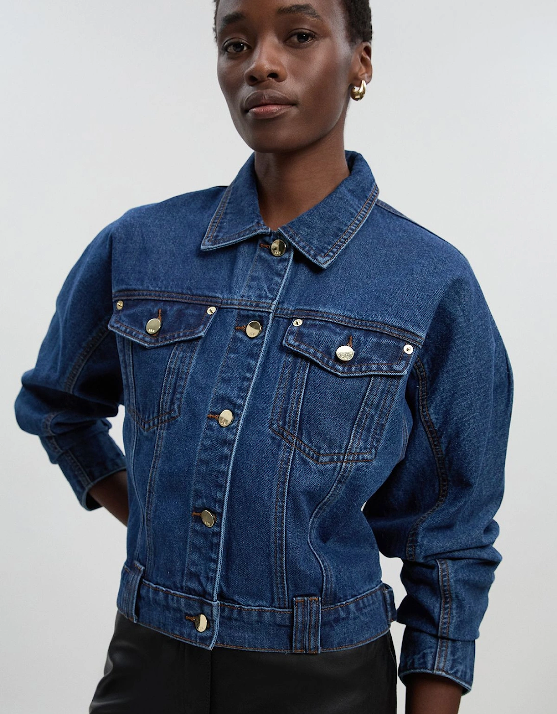 Denim Cropped Jacket, 2 of 1