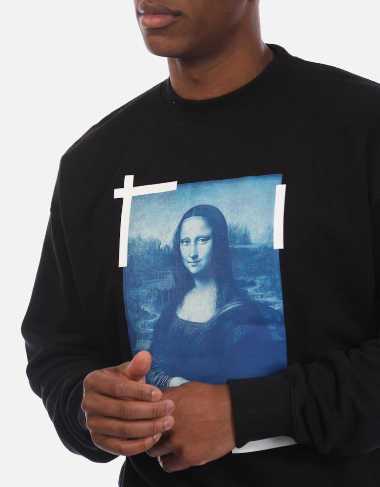 Monalisa Over Crewneck Sweatshirt