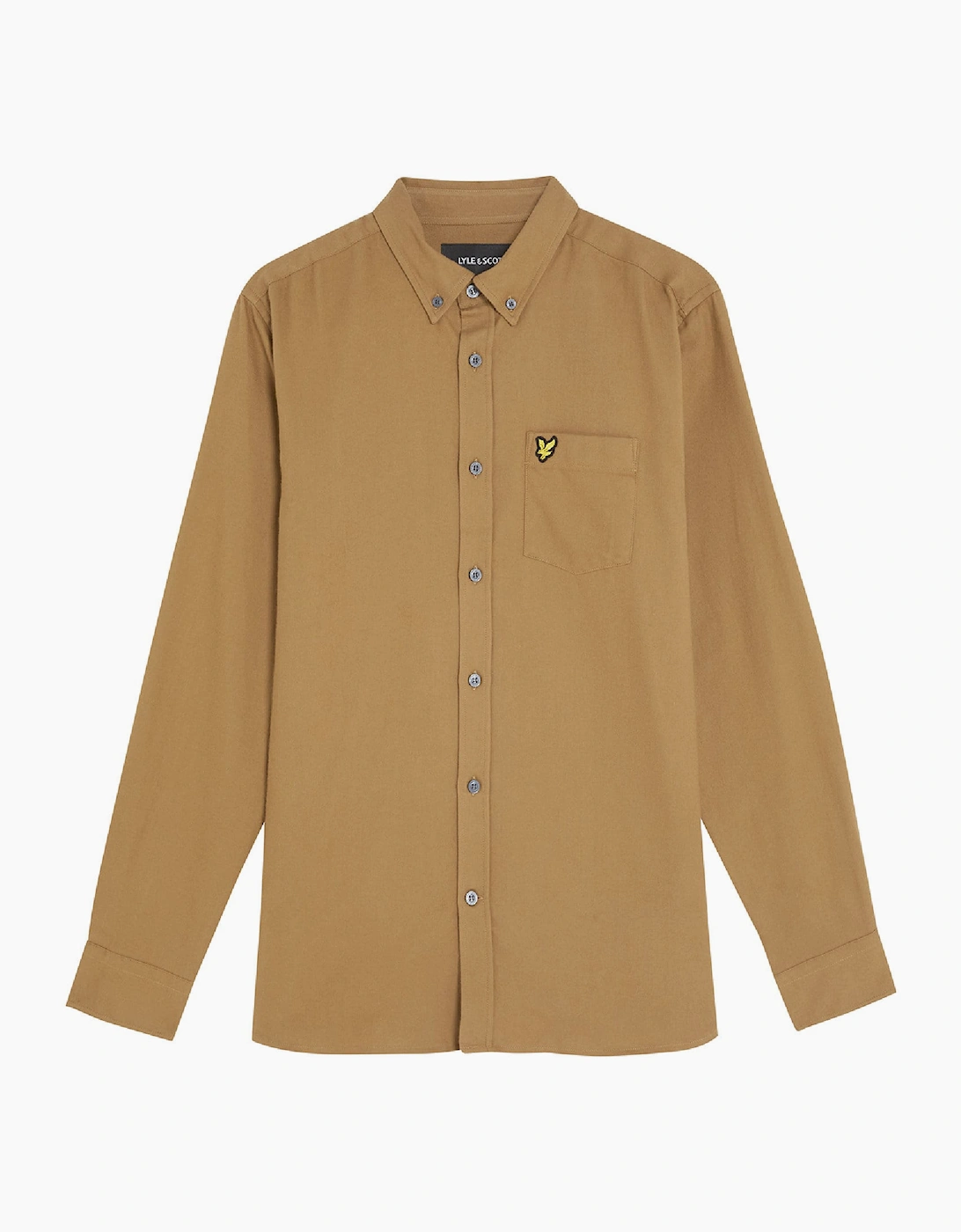 Lyle And Scott Men's Brown Plain Flannel Shirt - : 42/Regular Xl