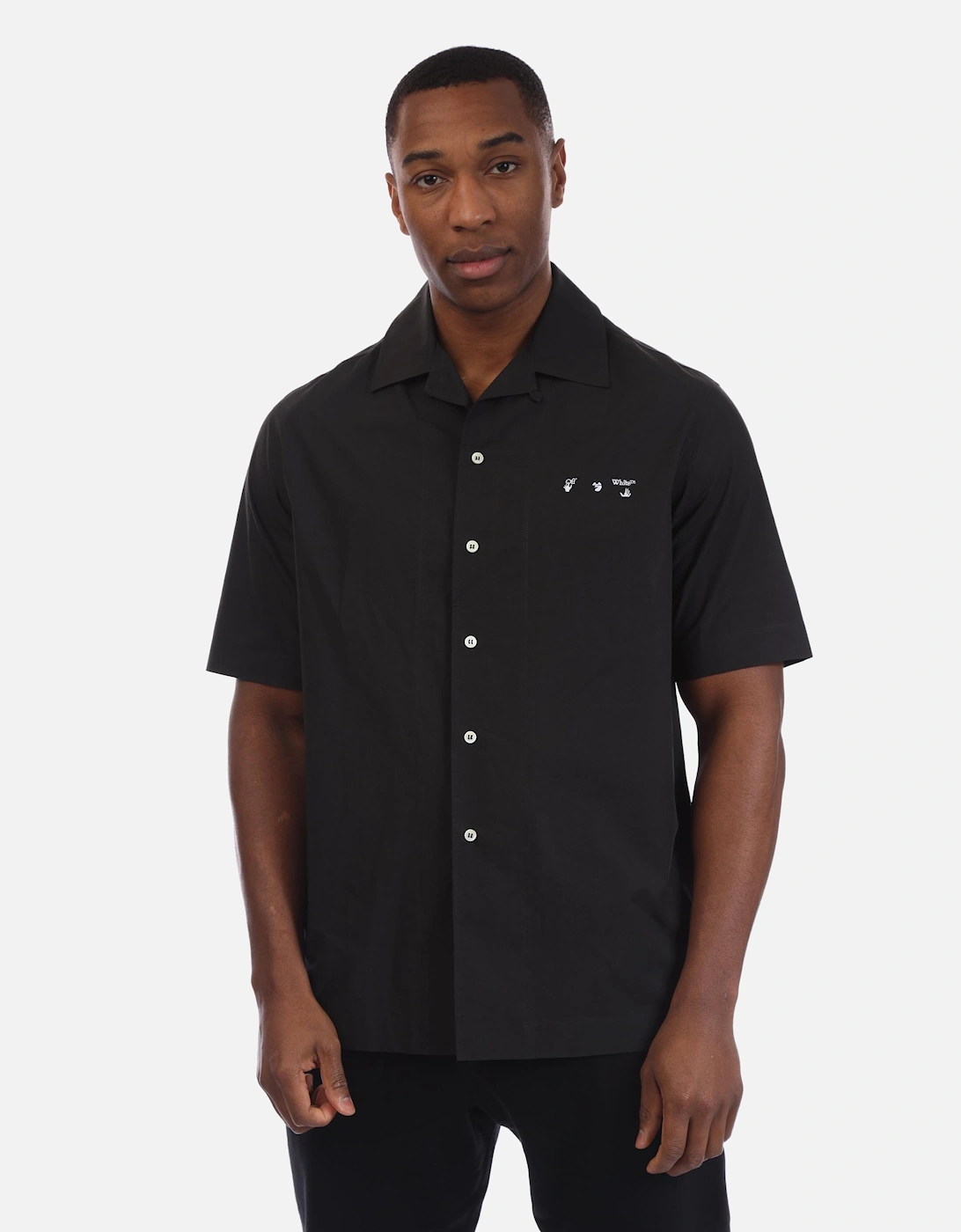 OFF-WHITE Men's OW Logo Holiday Shirt - Black - Size: 38/Regular