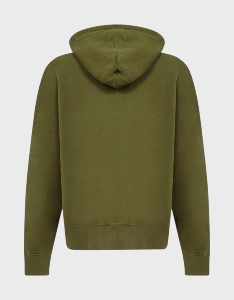 Embroidery Bear Hoodie Military Brown