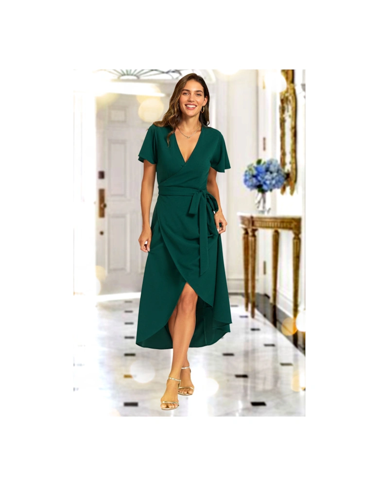 Wrap Maxi Dress In Green